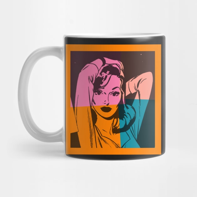 Woman in Sixties Retro Style Orange by TNMGRAPHICS